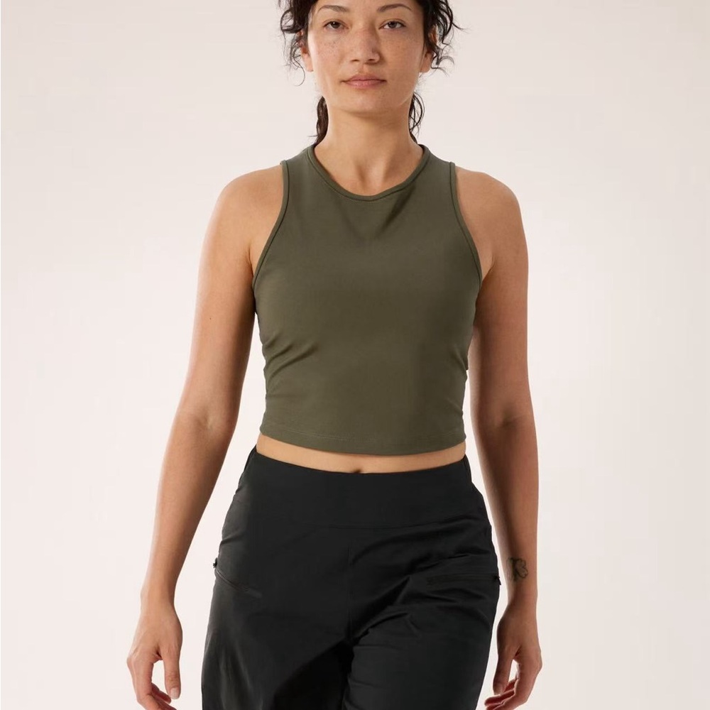 Arc'teryx Olive Green Tank Top with Light Green Logo - Picture 2 of 6